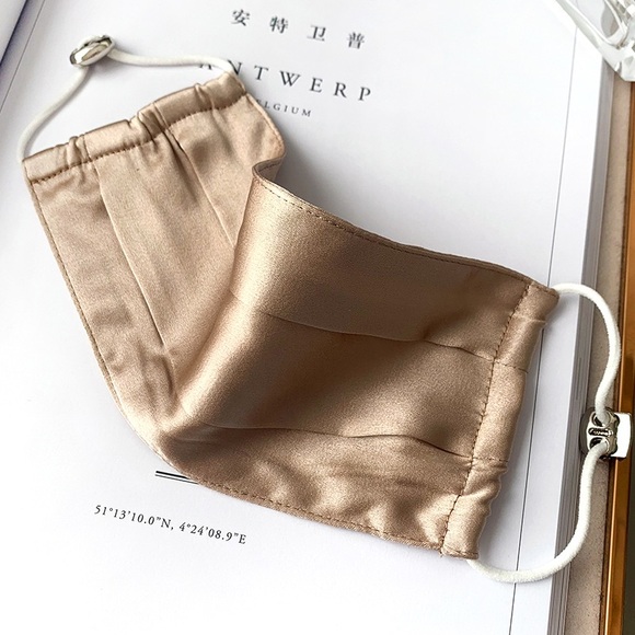 Shopforfacemasks.com Accessories - 100% Luxurious Silk Face Mask- Tan Colour
